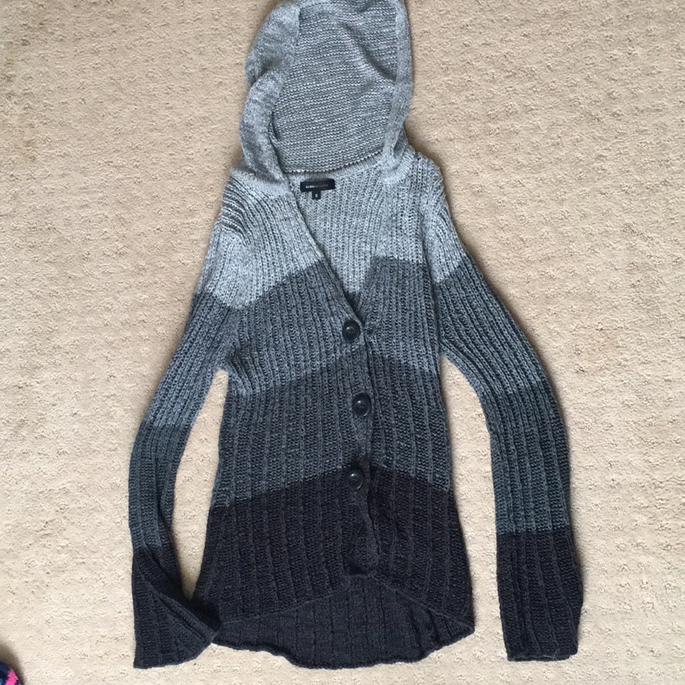 Gray striped cardigan